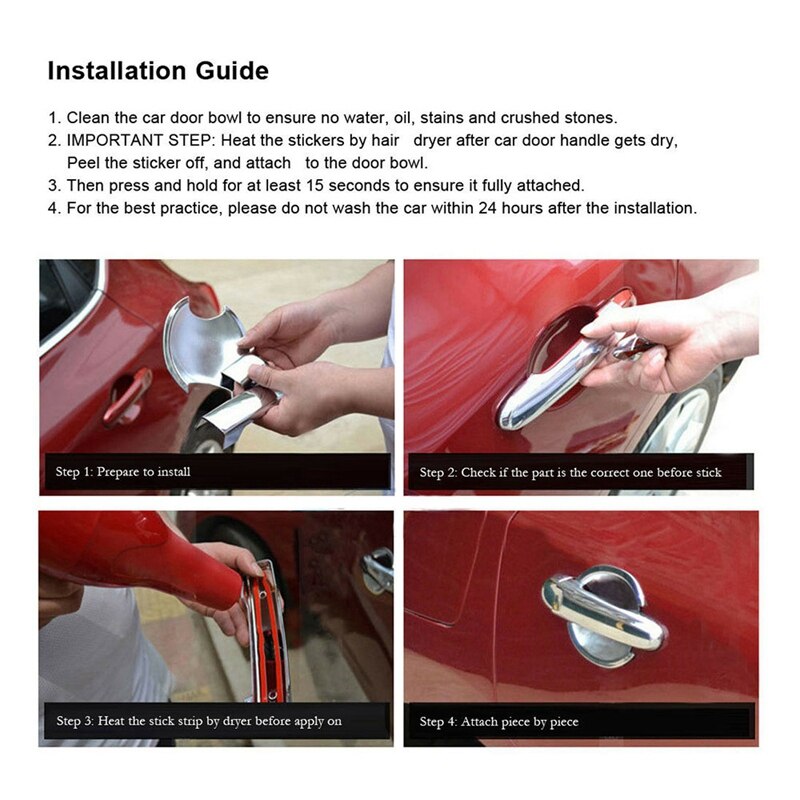 Chrome Exterior Door Handle Protector Cover + Bowl Cover for Toyota Hilux Vigo SR5 MK6 05-14