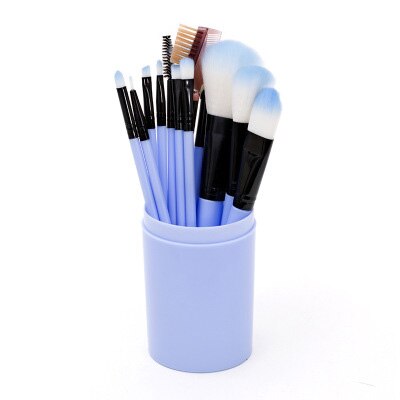 Hos præfessionel 12 stk makeup børste sæt kosmetiske børster makeup værktøjssæt med kopholder kuffert: 5