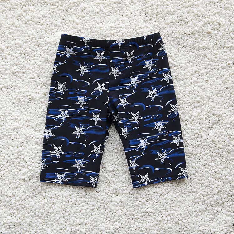 Boys Swim Trunks For 3-12Y Kids Knee Length Shorts Swim Beach Wear Fifth Pants Cartoon Boys Kids Trunks Swimsuit Bathing Suits: navy starfish / XL