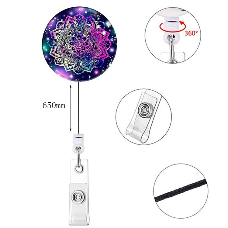 1 stykke top genoprettelig sygeplejerske badge holder blomster studerende id-kort navneskilt holder klip nøgleringe