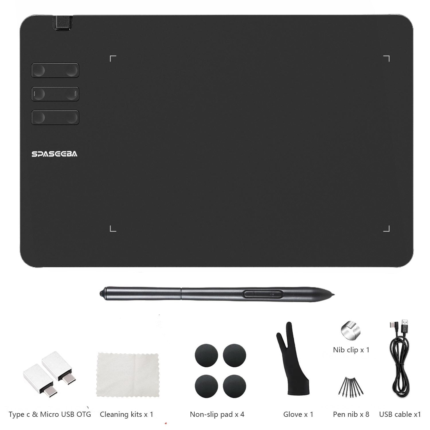 SPASEEBA T605 Tablet graficzny do rysowania / malowania / gier OSU, ultracienki tablet graficzny z rysikiem cyfrowym o poziomach 8192: Niebieski