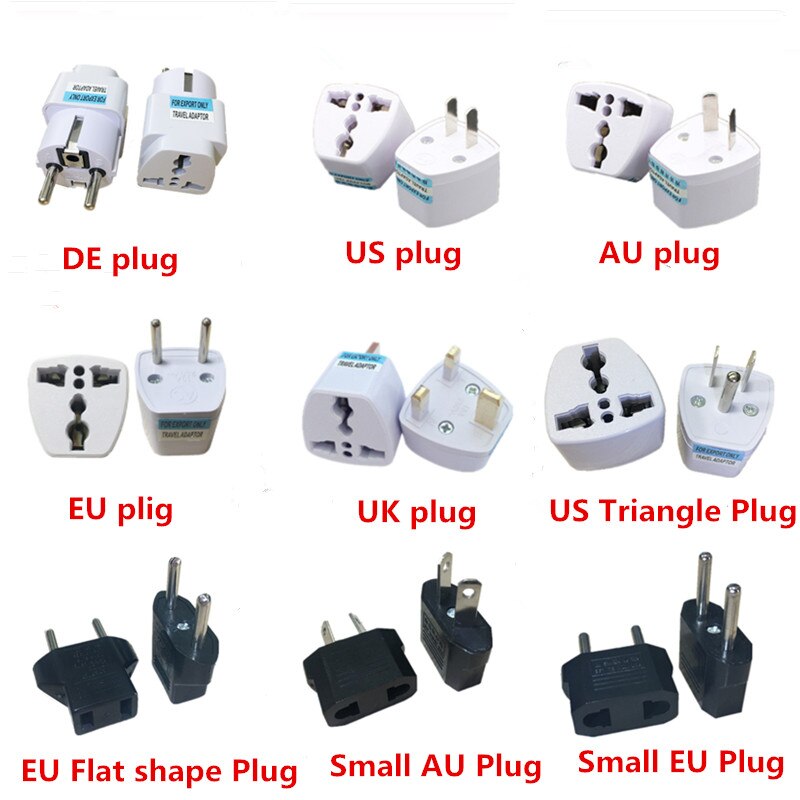 Universal UK US AU to EU Power Socket Plug Travel Charger Adapter Converter 2 Flat Pin