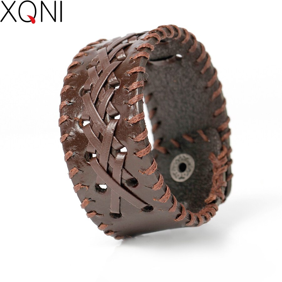 Charm Bracelets For Women Vintage Knight Courage Bandage Woven Wrap Female Leather Bracelets.