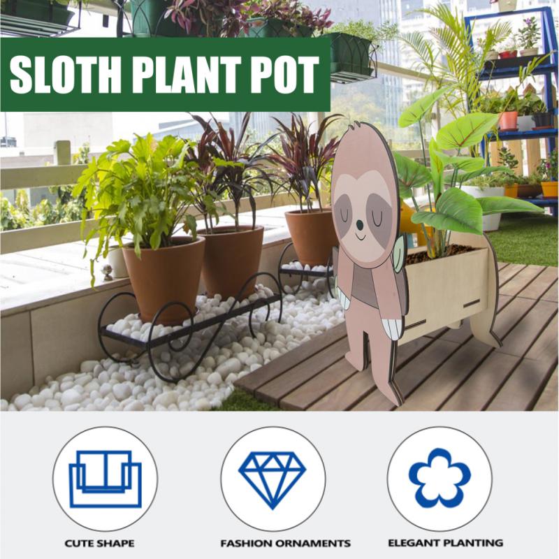 Animal Flower Pots, Plants Garden Decorations Wooden Home Decorations Cartoon Shapes Succulent Potted Plants