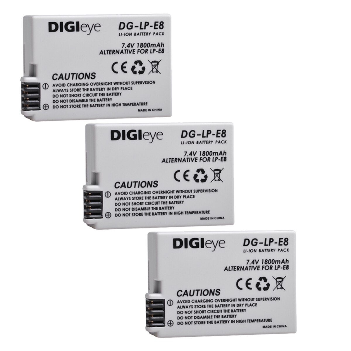 2X LP-E8 LPE8 Battery + LCD Dual Charger With Type C Port for Canon Rebel T3i T2i T4i T5i EOS 600D 550D 650D 700D Kiss X5 X4 X6: 3 battery