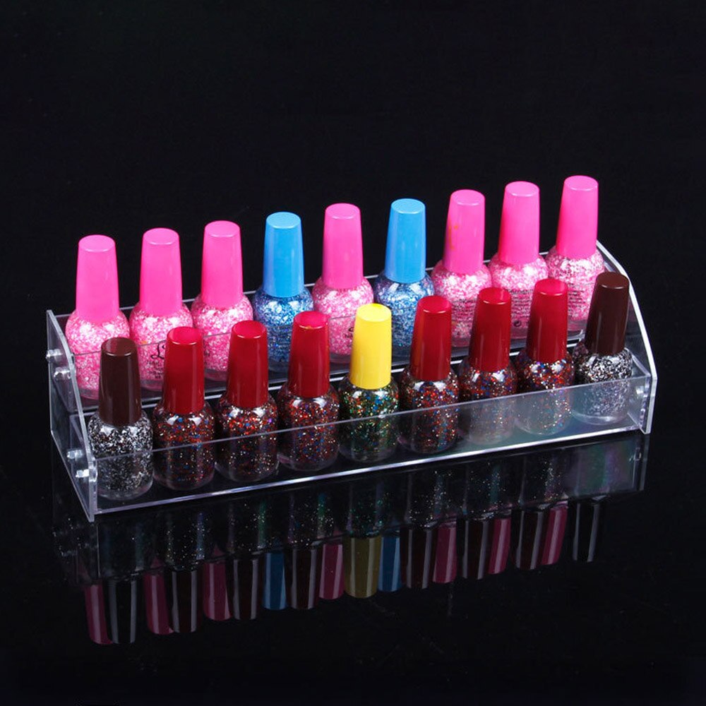 2 To 6 Tier Cosmetics Nail Polish Rack Display Holder Plastic Box Acrylic Stand Case Lipstick Organizer Storage Nail Art Display