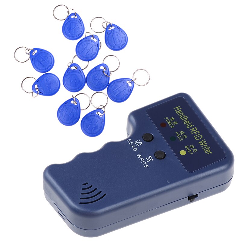 125 khz handhållen rfid-skrivare/kopiator/läsare/duplikator med 10 st id-taggar