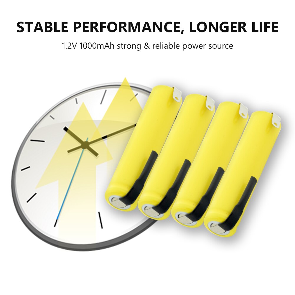Ni-mh aaa batteri 1.2v 1000 mah genopladelige batterier strøm høj afladningsstrøm bateria + diy nicke til  mp3 tastatur