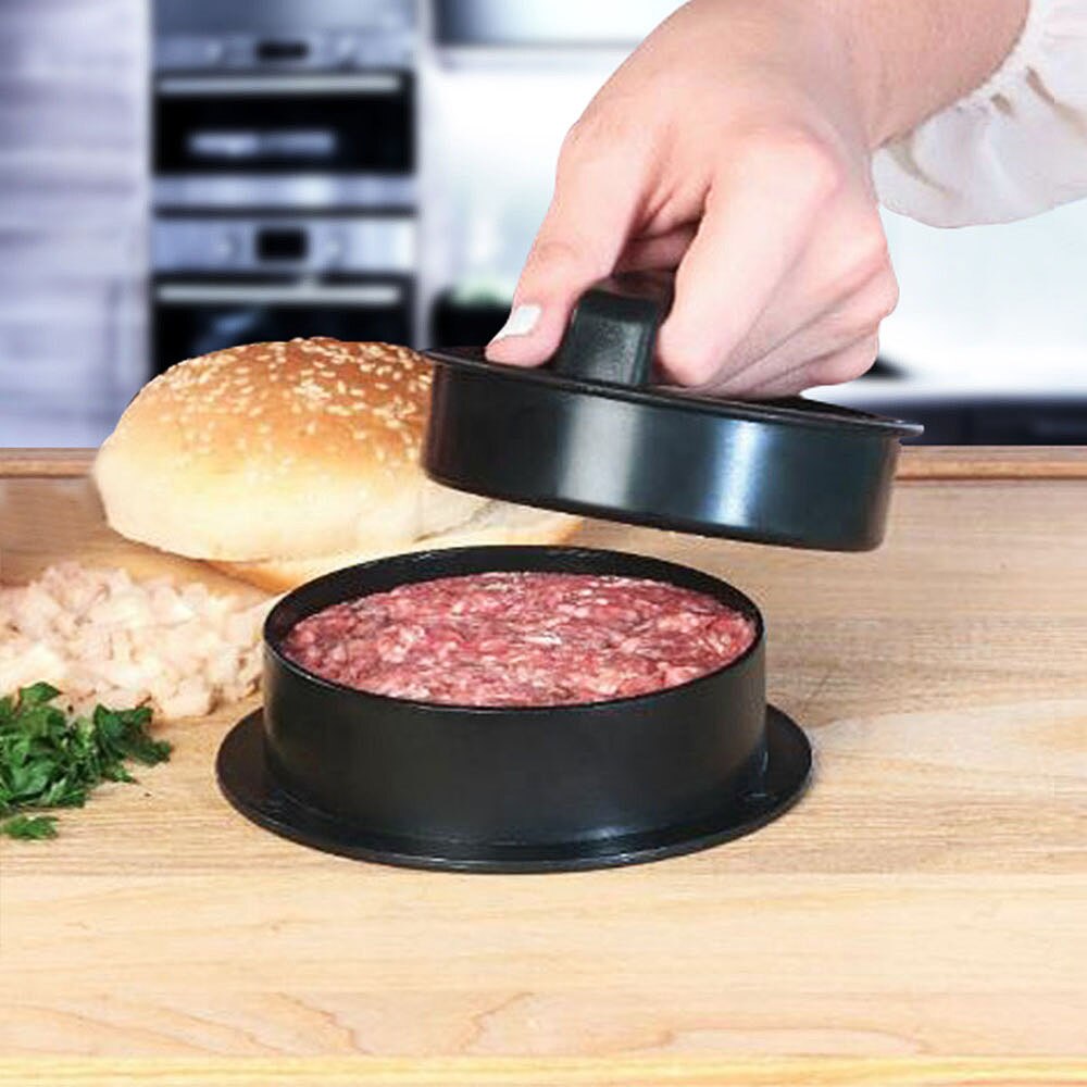 Fabricante de hamburguesas 3 en 1, utensilio antiadherente para hamburguesas, práctico y duradero, molde de prensa para parrilla de ternera, accesorios de cocina