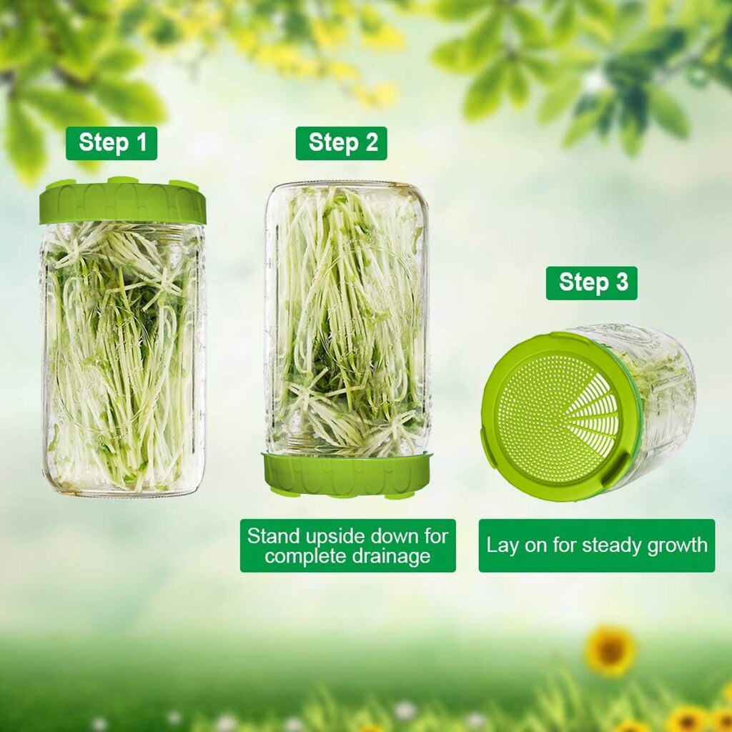 Food Grade Plastic Mesh Sprouting Lid Vegetable Seed Growing Germination Cover Sundries Organizer Storage Container Lid Sealing