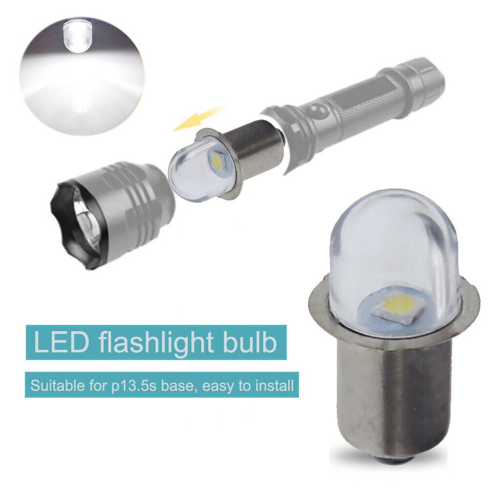 P13.5s led-upgradelampen met witte fitting voor maglite-zaklamp, warm wit, 3000k 6000k dc6v-12v vervangingslampen, werklamp
