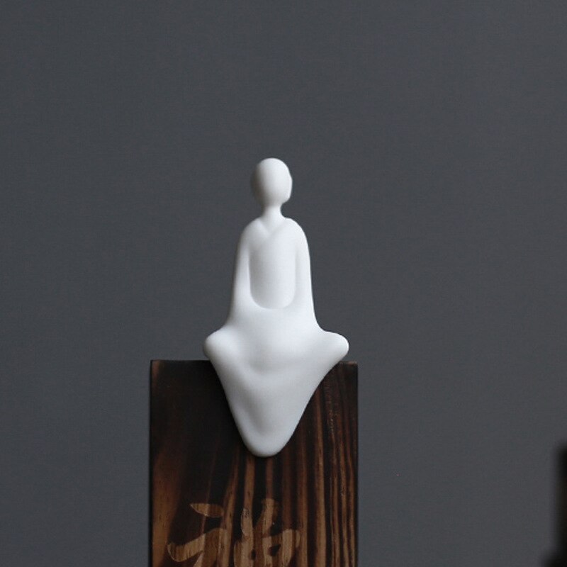 Chinois poterie Figure ornement Zen poupée Dehua blanc en céramique petits ornements Mini décorations Mini ensemble de thé décor à la maison: Ornament6