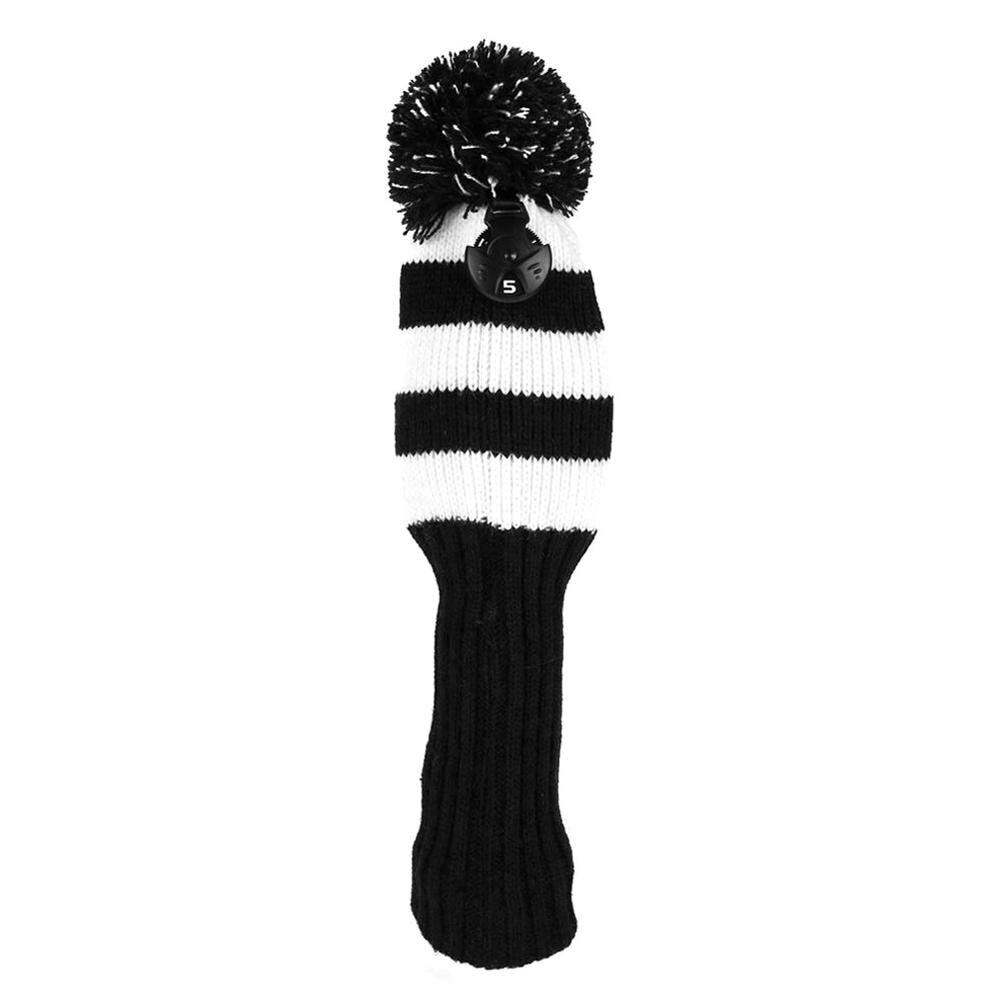 Fairway-couvre-tête de Golf en métal, bois, rouge/noir, ensemble couvre-tête de Golf tricoté Pom, ensemble de couvre-chef Durable et résistant à l'usure, FK88: Black