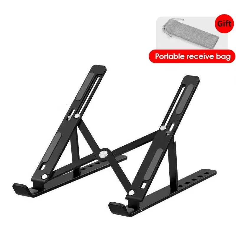 Soporte plegable para ordenador portátil, Base de soporte ajustable para portátil, soporte ABS para Macbook, portátil, accesorios para PC: Negro