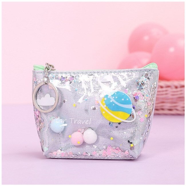 Star Pencil Case Glitter Large Capacity Pencilcase School Pen Makeup Case Supplies Pencil Bag School Box Pencil Pouch Stationery: Small Grey