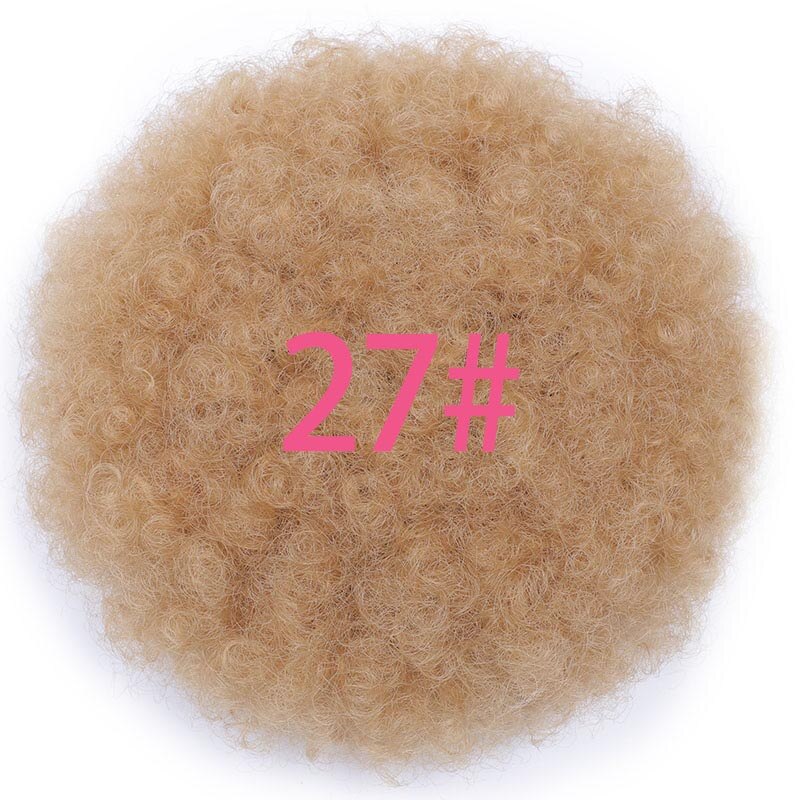 Miss paryk kort krøllet hestehale snoretræk høj puf klip i hårforlængelser syntetisk afrikansk amerikansk afro frisure: #1b