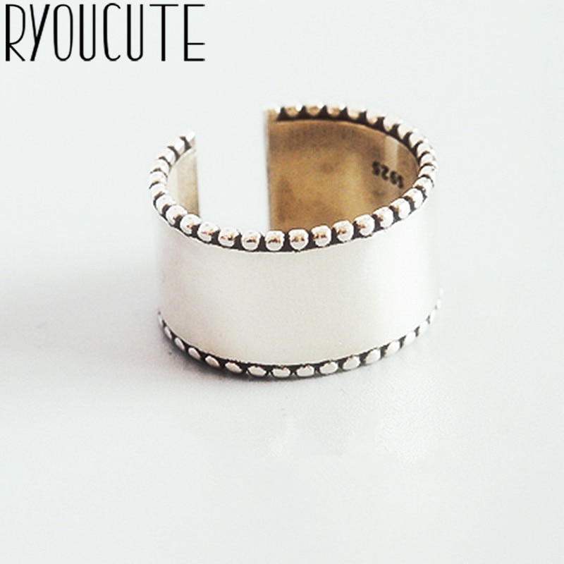 Persoonlijkheid Vintage Zilveren Kleur Grote Gladde Ringen Voor Vrouwen Maat Verstelbaar Antieke Ringen Anillos