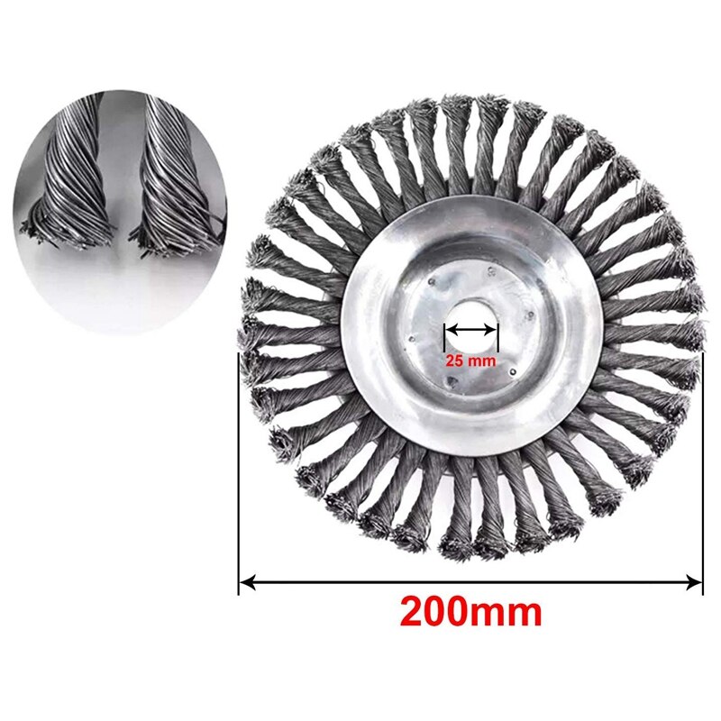 Remplacement de tête de coupe de coupeur de tête de coupe de 8 pouces avec le Kit d'adaptateur pour les tondeuses de ficelle de STIHL, enlèvement de rouille, brosse s'adapte pour Pavi