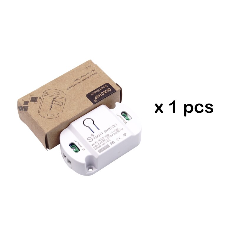 10A WiFi Smart Switch Timer DIY Wireless Switches Smart Home Automation Compatible With Tuya Alexa Google Home Automation Module: 1 piece