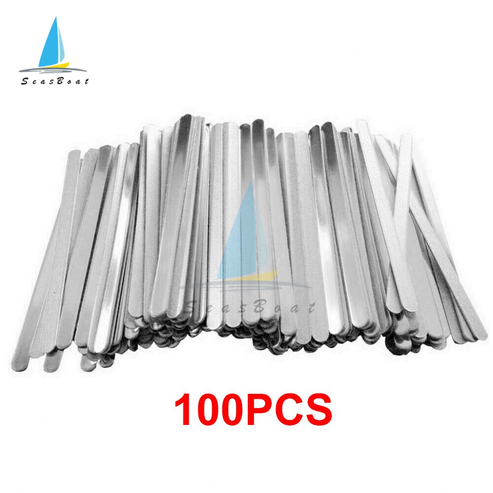 100 Stks/partij Neus Draad Neus Clip Brug Metalen Platte Aluminium Bar Strip Voor Diy Gezicht Maskers Trimmen Ambachten Maken Accessoires