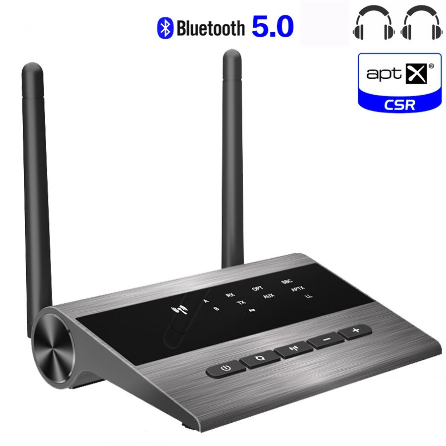 CSR8675 Broadcast 80m Aptx Low Latency Bluetooth 5.0 Audio Transmitter Receiver Bypass SPDIF AUX RCA Wireless Adapter TV PC