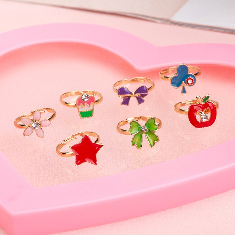 36 Pcs Legering Cartoon Ringen Kleurrijke Mooie Verstelbare Sieraden Feestartikelen Speelgoed Voor Kinderen Kids Meisjes