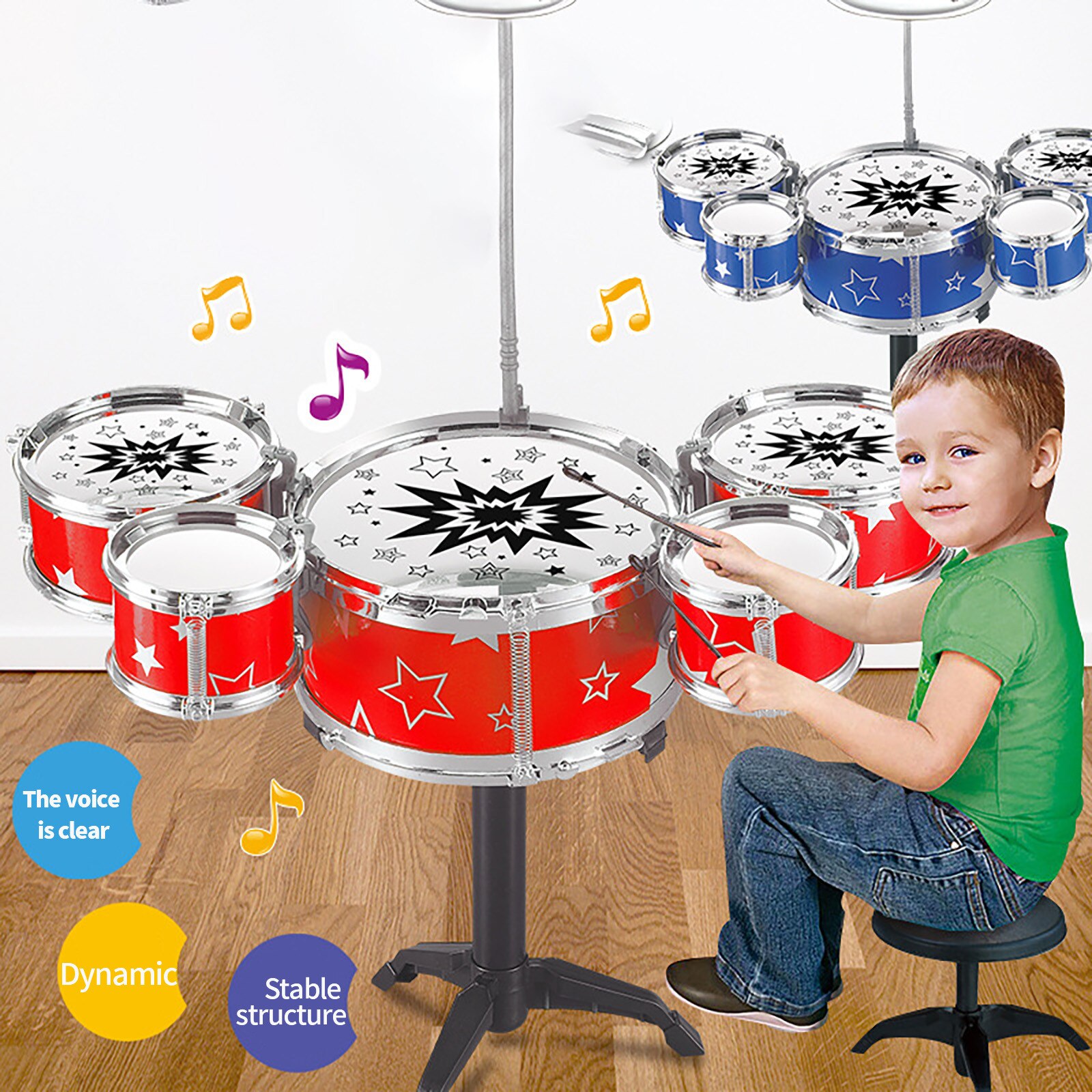 Kids Jazz Drum Set Musical Instrument Educatief Mini Band Spelen Speelgoed Met Stokken Игрушки Для Детей Percussie Voor Kids