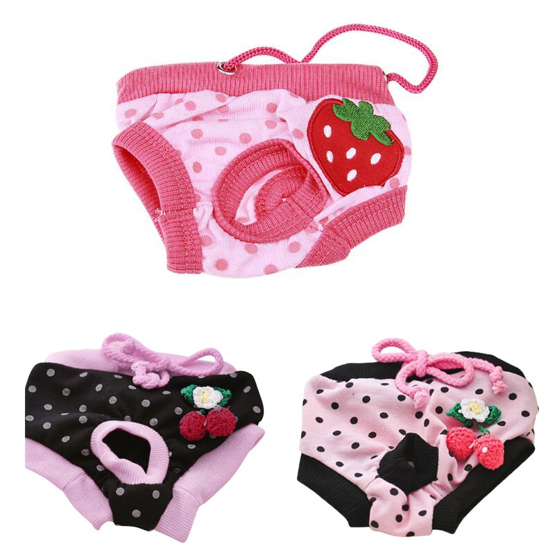 Cartoon Dog Diaper Physiological Pants Sanitary Washable Female Dog Short Panties Underwear Briefs For Girl Dogs Pet Supplies