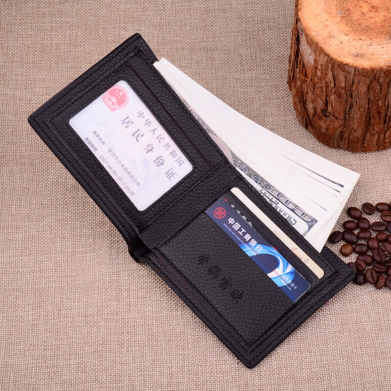 DEABOLAR mannen Business Korte Zachte PU Lederen Portemonnee Mannelijke Dunne Verticale Portefeuilles Kaarthouder Portemonnee voor Man