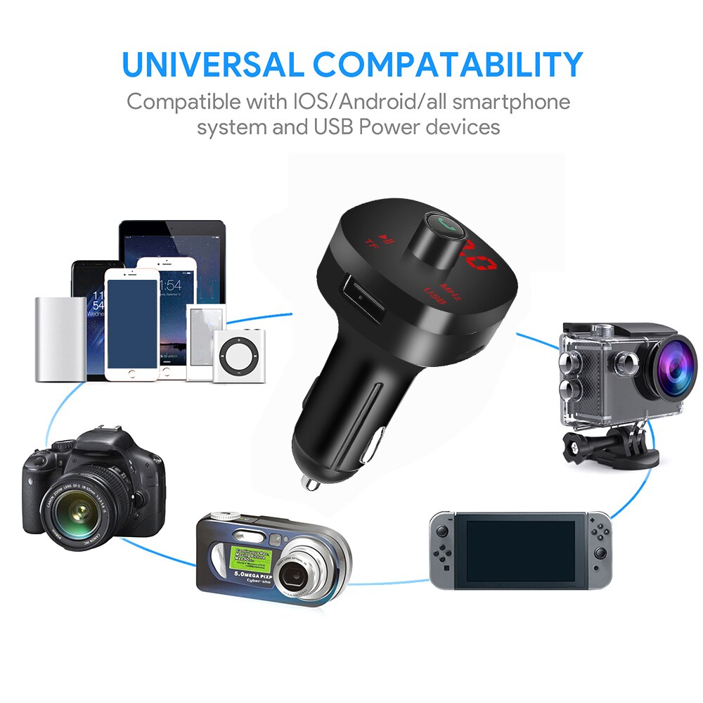 BT FM Transmitter Handsfree Dual USB AUX Car Charger Bluetooth Car Kit Mobile Phone Cigarette lighter Plug Car MP3 player TF U