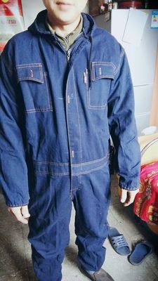 Plus size til 6xl vinter mænd denim arbejdsoveralls mandlige arbejdstøj uniformer tøj hættetrøjer til arbejder reparatør 101303