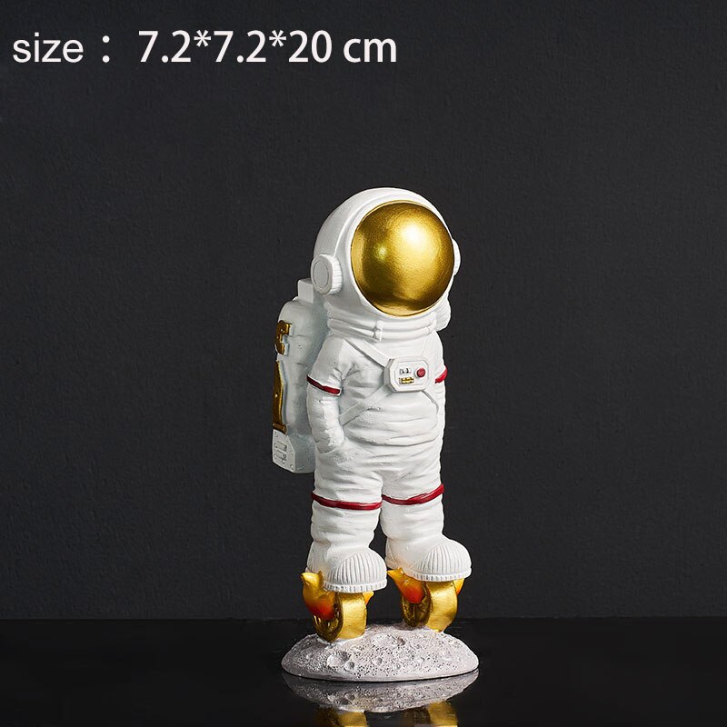 Moderni astronautti pöytävalaisin art deco hartsi lamppu pöytä makuuhuone lamppu olohuone parvi sisustus tilaa mies pöytä valo led: Harmaa