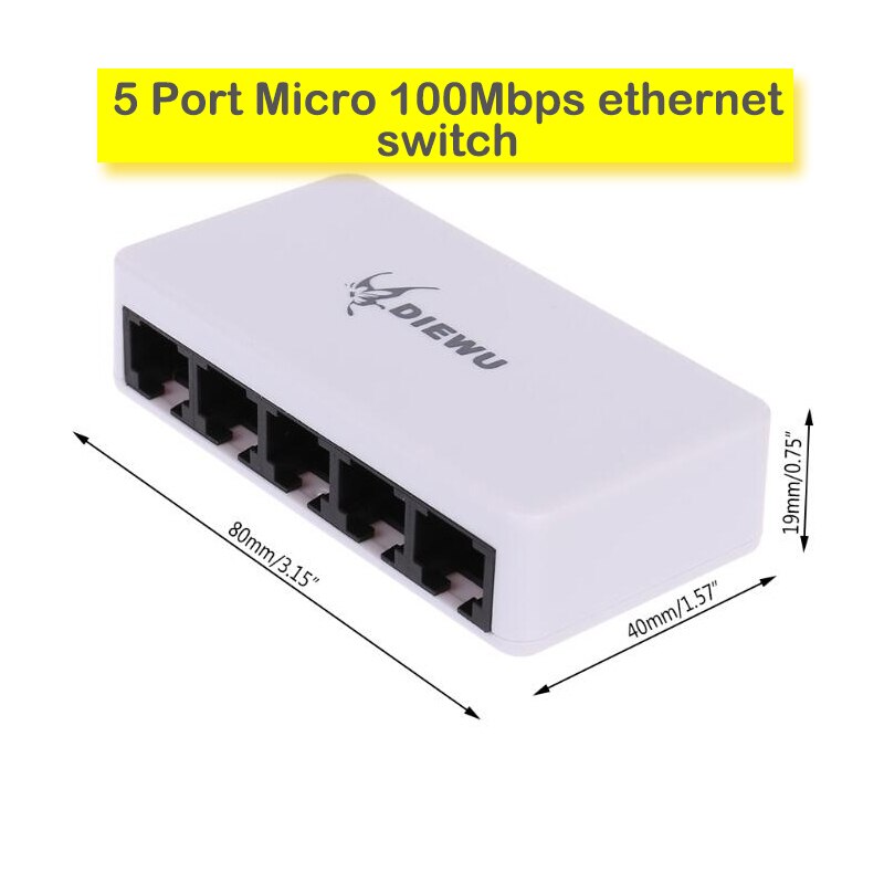 Ethernet Netwerk Switch Poe Switch Ondersteuning Verlengen 250M 52V Netwerk Switch Mini RJ45 5 Poort 4 Poe Poort + 1 Uplink Snelle Snelheid: 5 Port Micro 100M