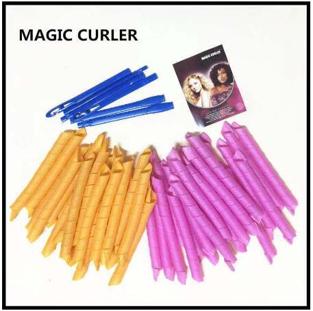 Bricolage 55cm Long bigoudis 40 pièces/ensemble rouleau magique bigoudi magique bigoudis spirale boucles Kit de coiffure