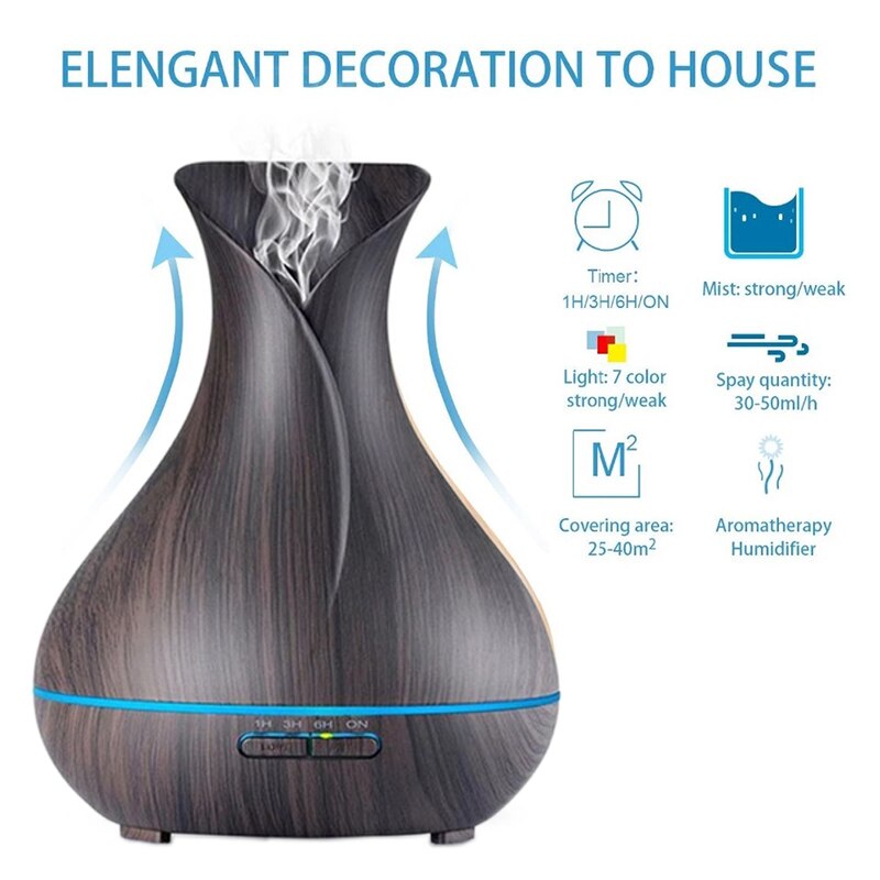550ML Essential Oil Aromatherapy Diffuser With APP Remote Control Aroma Diffuser LED Lights For Home Ultrasonic Air Humidifier