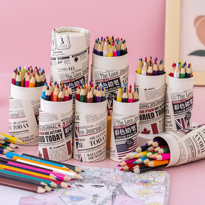 Britse Patroon Mini Draagbare Houten 18/24 Kleurpotlood Tekening Schets Voor School Schilderen Kunst Levert Studenten Prijzen