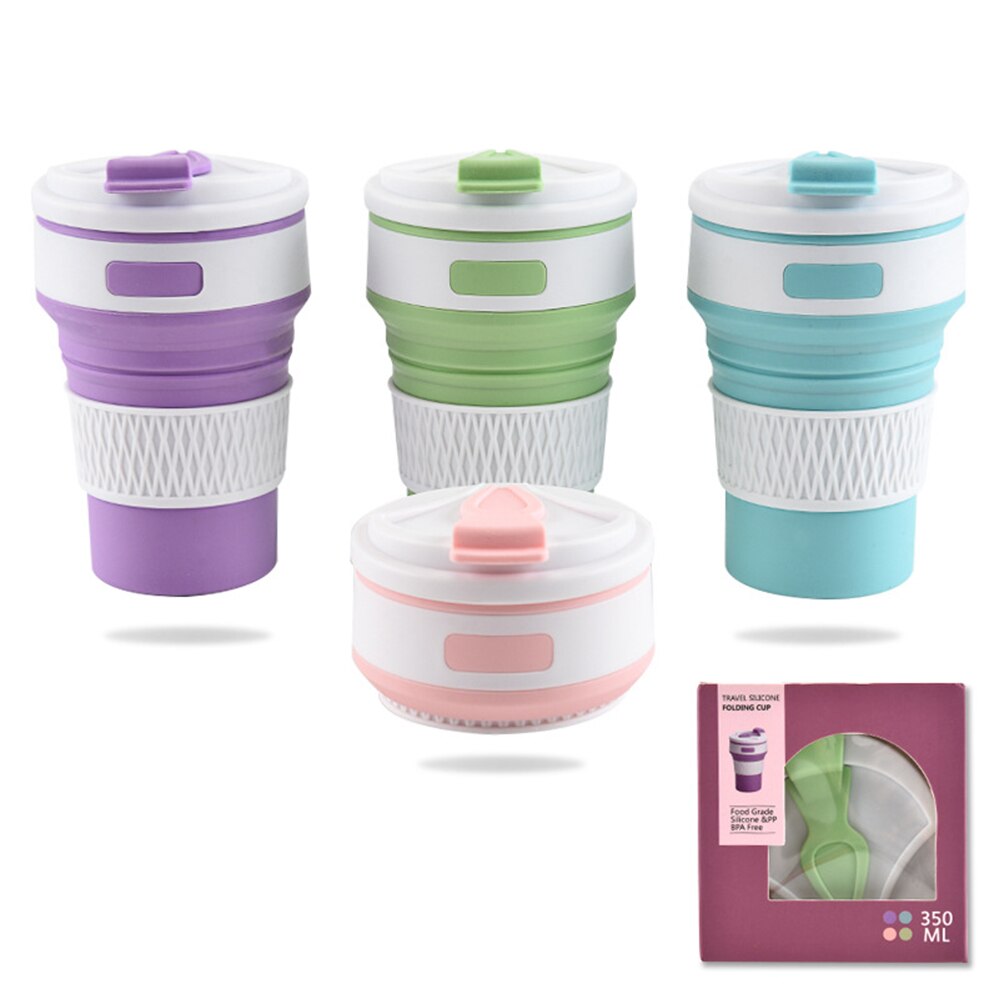 Opvouwbare beker, voedselveilige opvouwbare waterbeker, telescopisch opvouwbaar, reisbeker