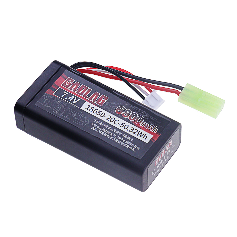 18650 Li-ion batterij 7,4 V 6800 mAh RC auto-accu voor Wltoys 144001 12428 12423 10428 RC Auto's Vrachtwagens Tanks Reservebatterij 2s 7,4 V: Bordeaux