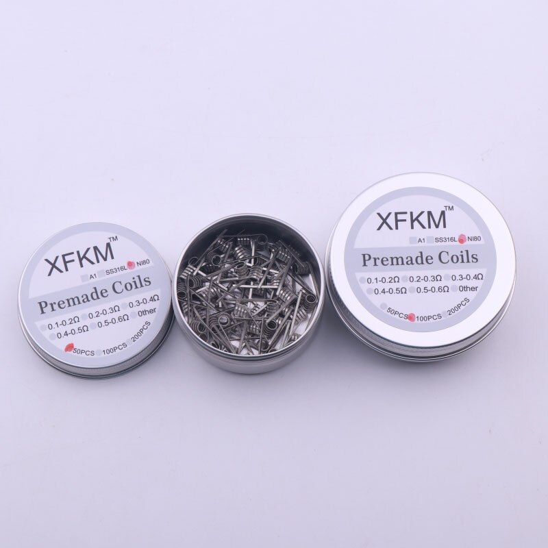 XFKM NI80 50/100 pcs twisted Fused Bijenkorf clapton coils premade wrap Alien Mix twisted Quad Tijger Verwarming Weerstand rda coil