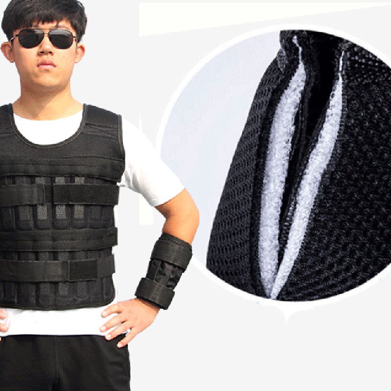 20kg Weighted Vest Adjustable Loading Weight Jacket Exercise Weightloading Vest Boxing Training Waistcoat Weightloading Vest