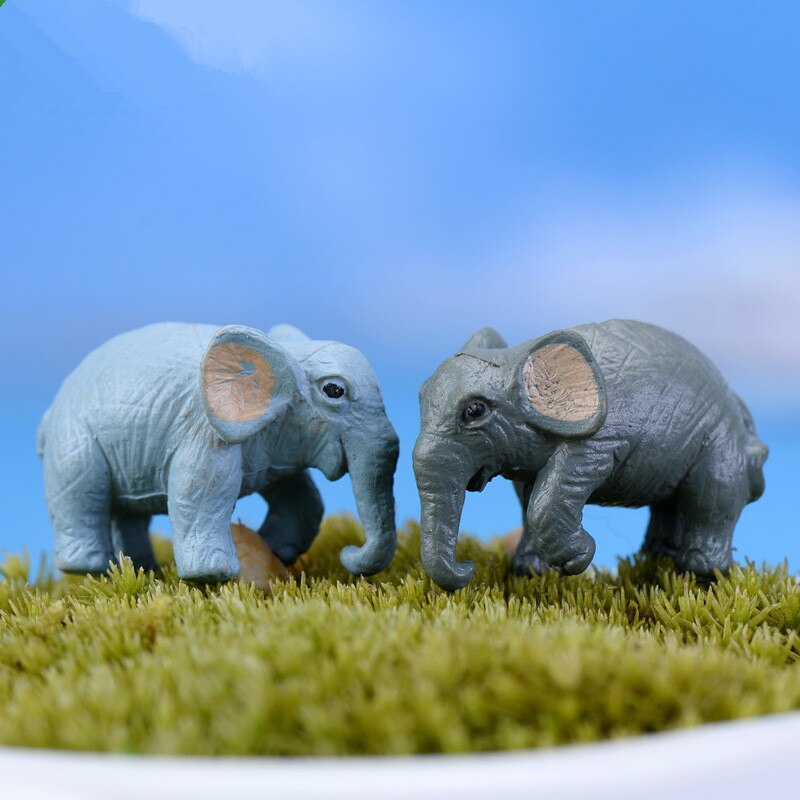 2 Pcs Leuke Kleine Olifant voor Miniatuur DIY Decoraties