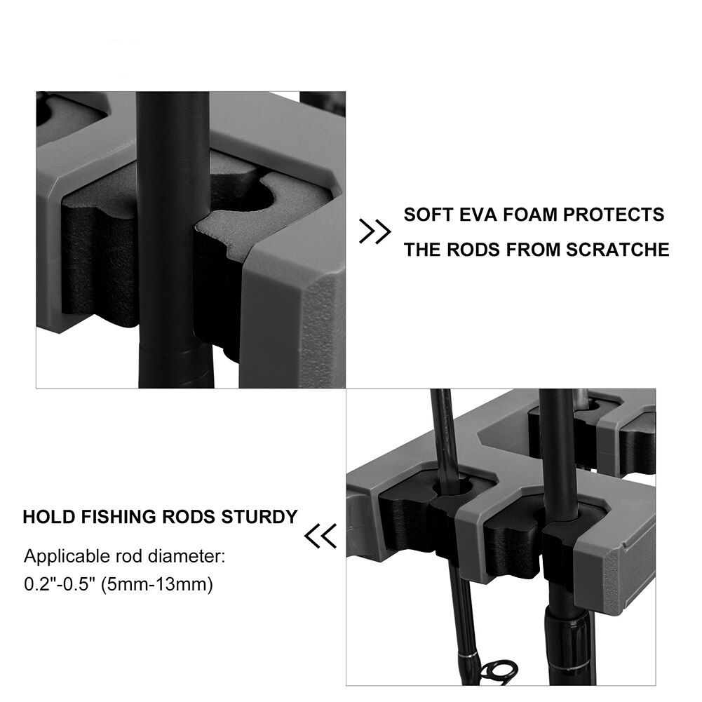 Booms – support de canne à pêche, 10 pièces, montage mural Vertical, support de rangement pour canne à pêche, accès au sous-sol
