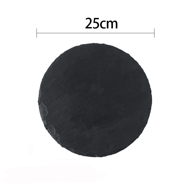 Black Natural Stone Plate Cutting Board Steak Posing Ornaments Photography Decoration Sushi Food Photo Background Shooting Props: PEACOCK BLUE