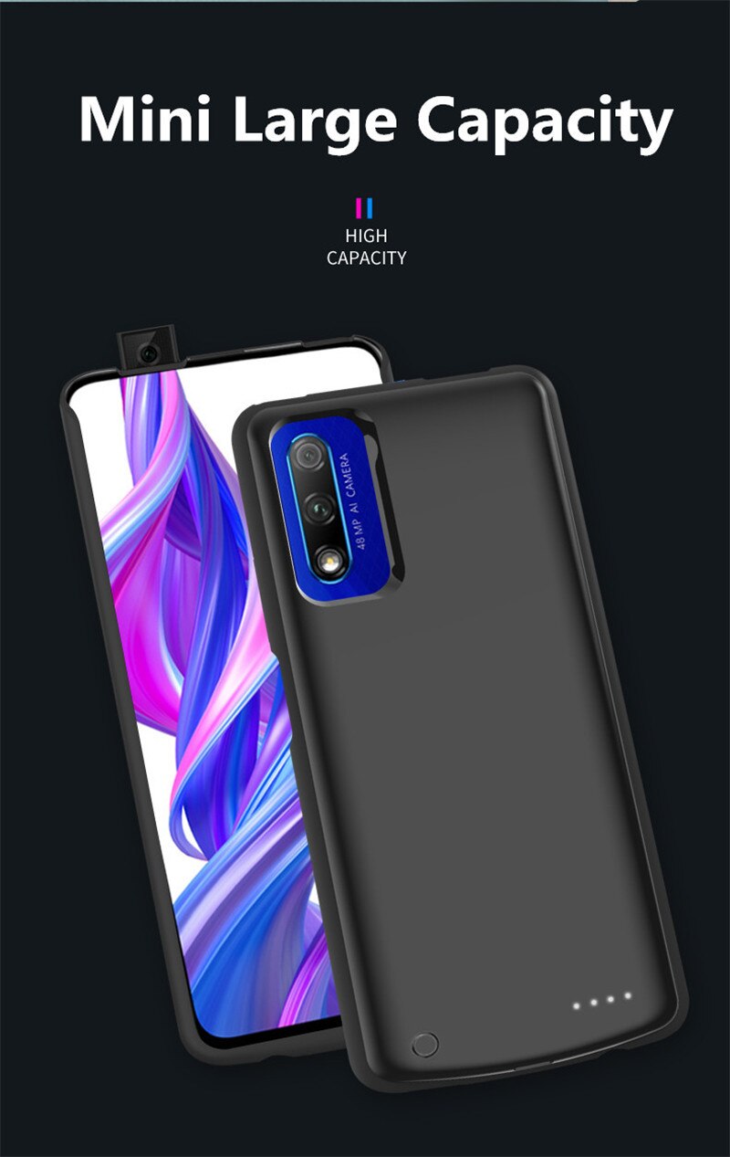 Coque de batterie de secours externe Portable, 6500mAh, pour Huawei Honor 9X Pro