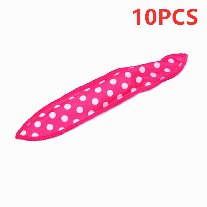 5/10PCS Soft Sleep Pillow Hair Rollers Hair Curlers Set Best Flexible Foam And Sponge Magic Hair Care DIY Hair Styling Tools: 10PCS Rose Red