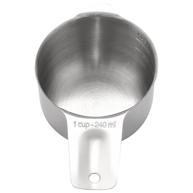 Measuring Cups Set of 7 with 1/8 Cup Coffee Scoop,Stainless Steel Metal Measuring Cup, 7 Piece Stackable Set with Spout