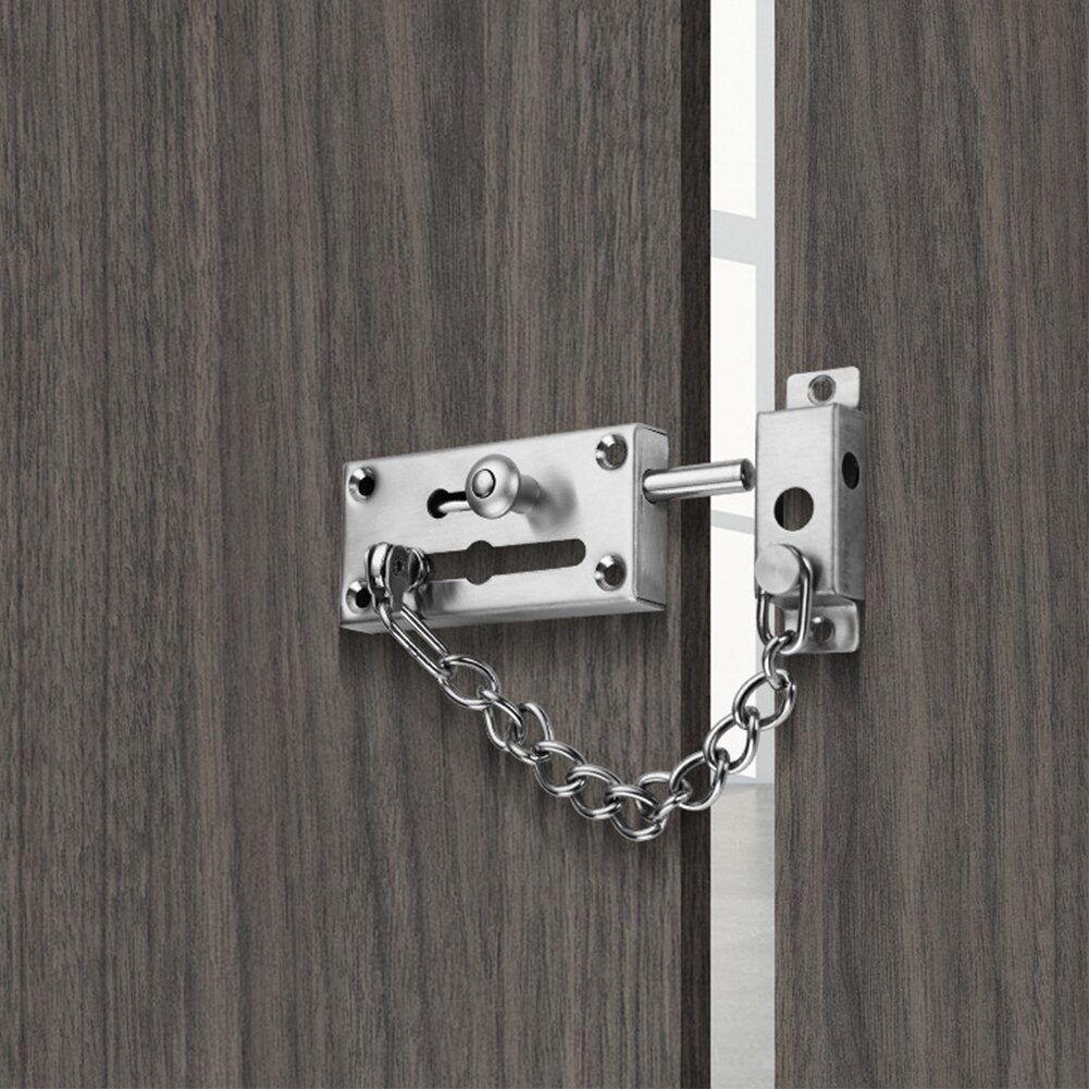 Verrou à glissière Anti-Vol Grange Facile À Installer En Acier Inoxydable Serrure de Chaîne de Porte Garage Sécurité Durable Moderne Porte Robuste