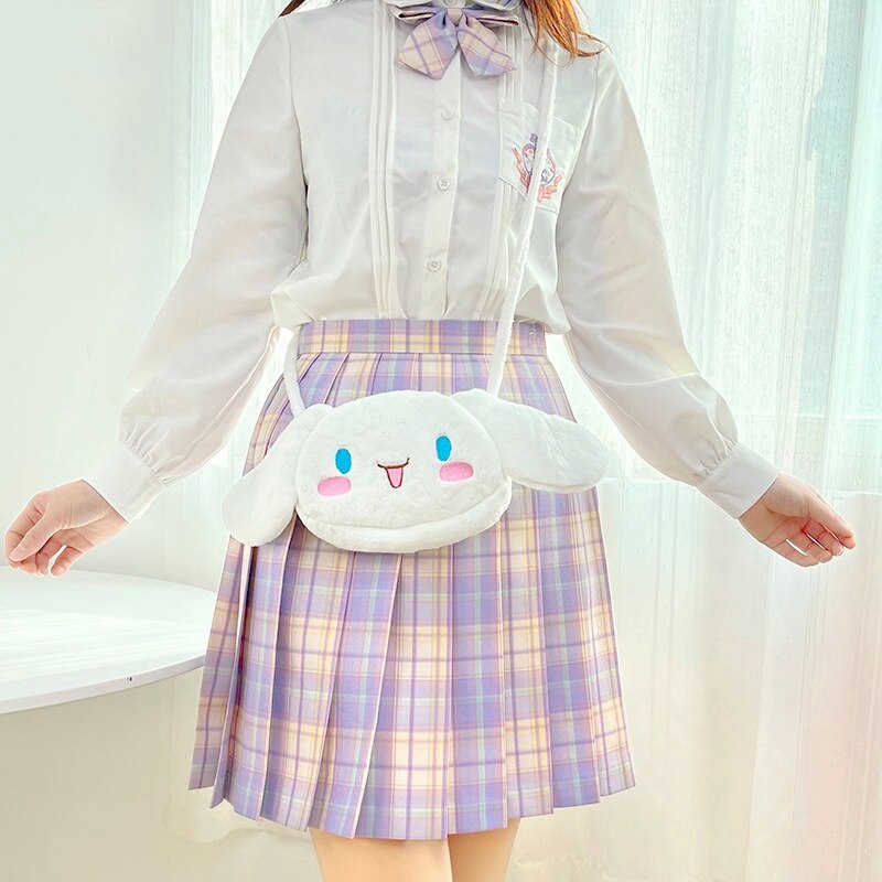 Joli sac en peluche japonais cannelle pour bébé, sac en peluche, doux et mignon, sac à bandoulière Kawaii pour chiens, pour filles: green
