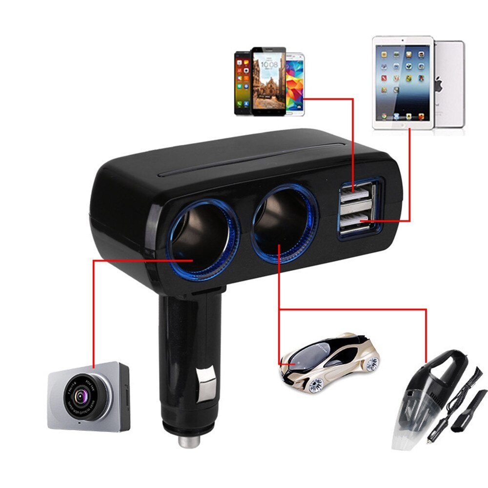 Auto Aansteker Splitter Socket Plug Usb Charger Power Adapter Dual Usb Car Charger Auto Accesoires