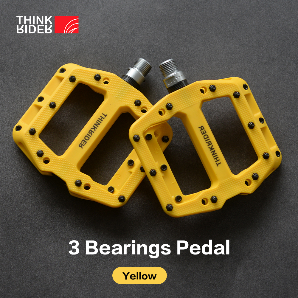 ThinkRider pedales planos para Bicicleta MTB Road 3 rodamientos sellados pedales de Bicicleta pedales de montaña plataforma ancha accesorios para Bicicleta: Verde